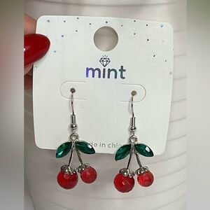 Mint Cherry Earrings